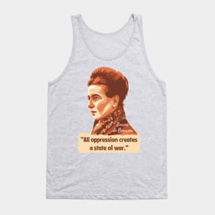 Simone de Beauvoir Portrait and Quote Tank Top